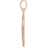 14K Rose Cross Pendant